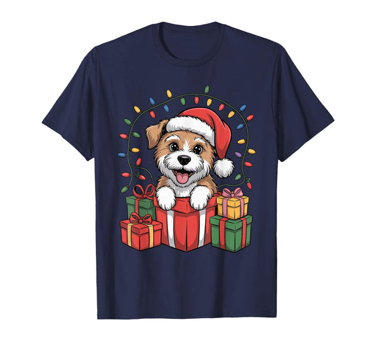 Doodle Santa Hat Christmas Goldendoodle Dog Lover Holiday T-Shirt
