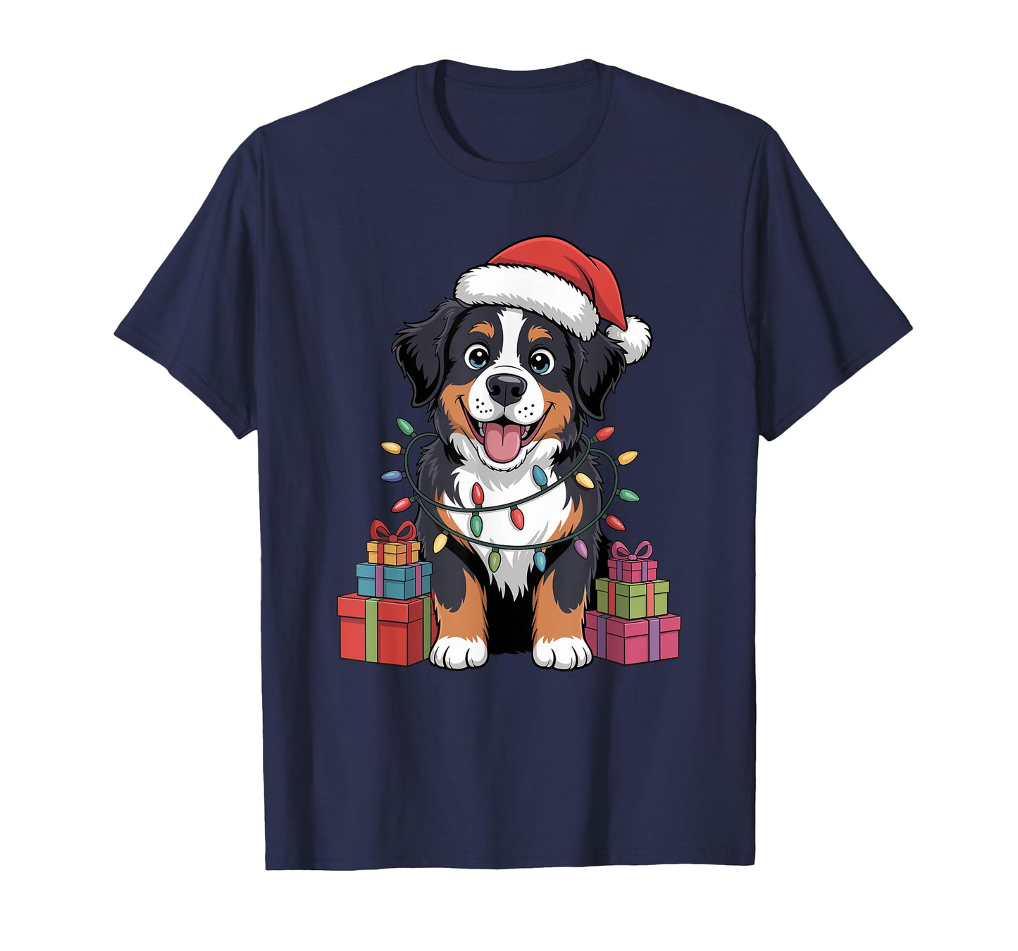Cute Bernese Mountain Christmas Funny Dog Lover Holiday T-Shirt