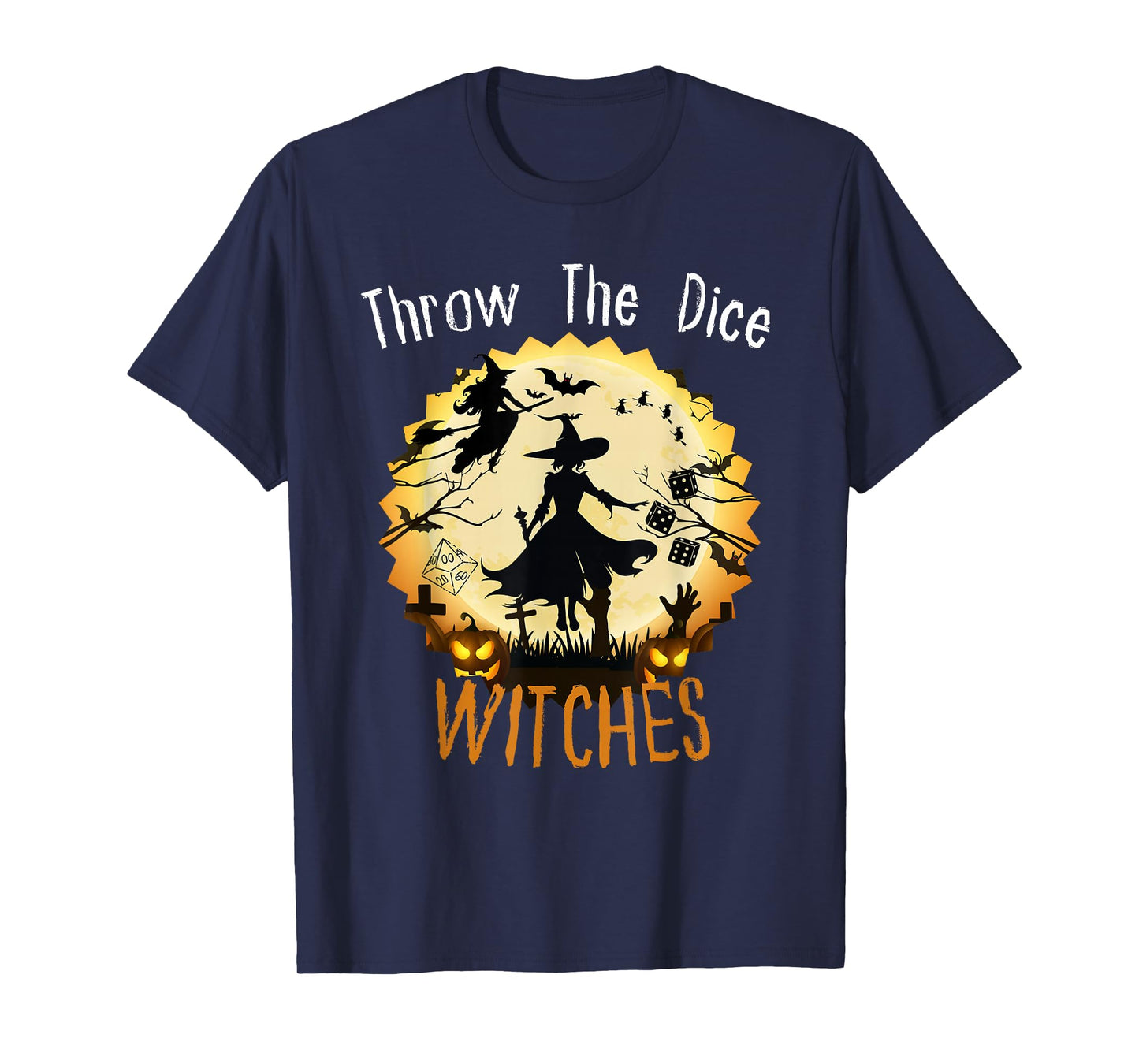 Throw The Dice Witches Bunco Game Halloween Party Apparel T-Shirt