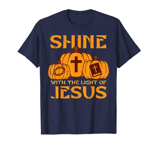 Halloween Shine With Light Jesus Christian Men Women Kids T-Shirt