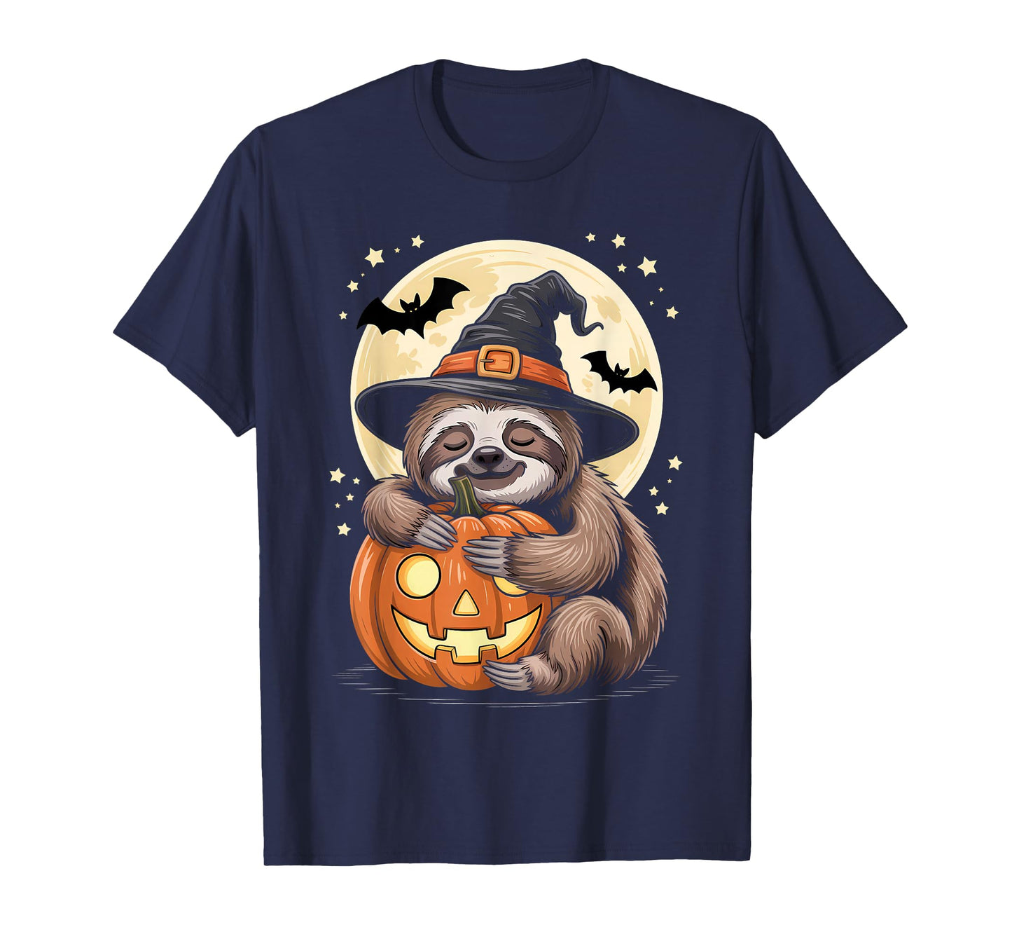 Halloween Sloth Witch Hat Pumpkin Spooky T-Shirt