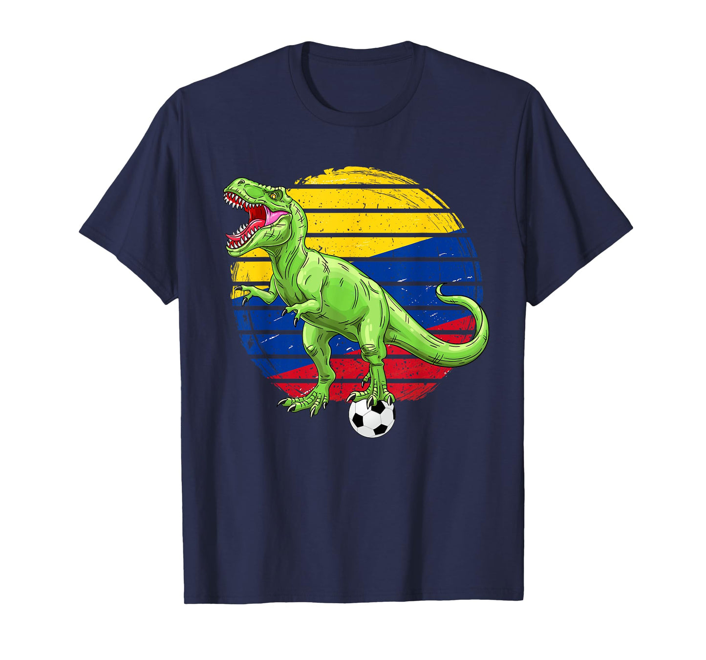 Soccer Dinosaur Trex Colombia Flag Boys Girls Toddler T-Shirt