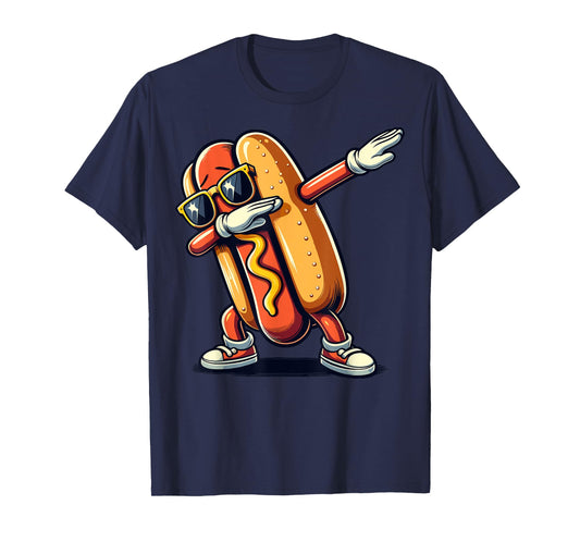 Cool Hot dog Dabbing Funny Fast Food Hotdog Lovers Toddler T-Shirt for Men Women Kids