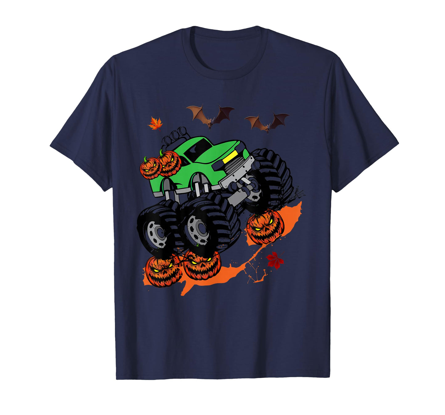 Halloween Monster Truck Crushing Pumpkins T-Shirt