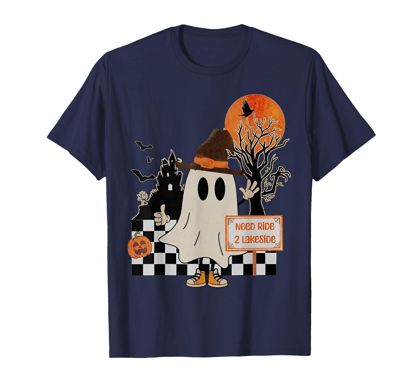 Need Ride 2 Lakeside - Halloween Ghost T-Shirt