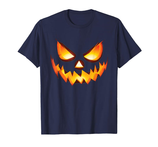 Jack O Lantern Scary Carved Pumpkin Face Halloween Costume T-Shirt