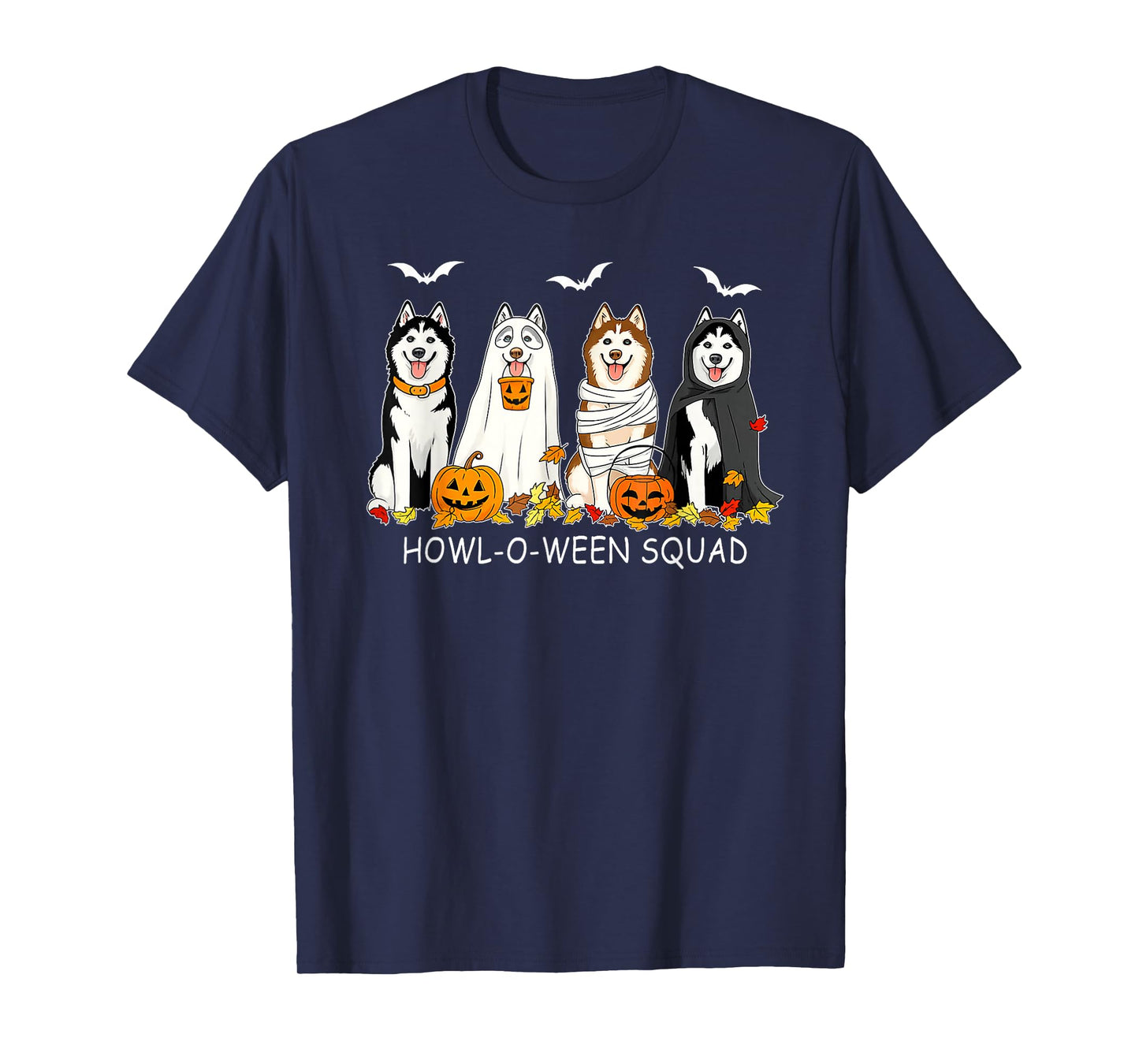 Funny Husky Ghost Dogs Halloween Husky Dog Mom Husky Lover T-Shirt