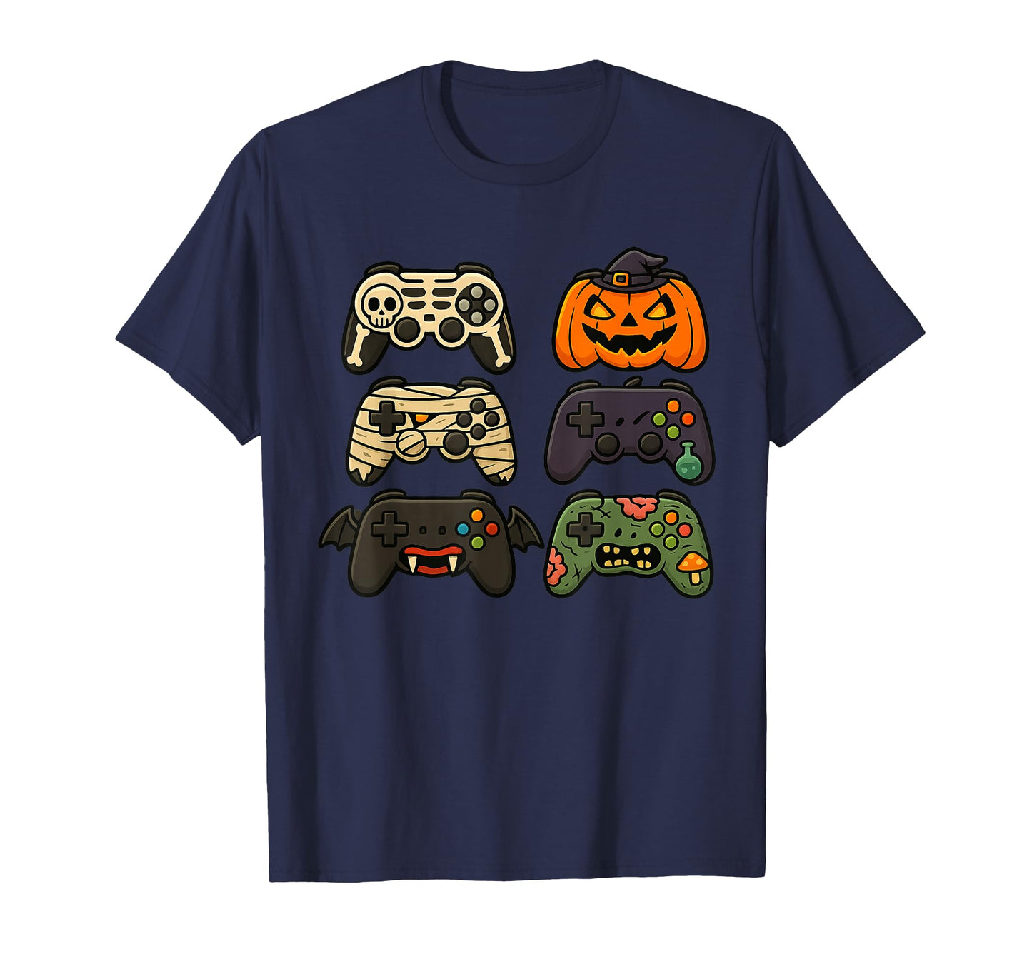 Halloween Gaming Controllers Skeleton Zombie Mummy Kids T-Shirt