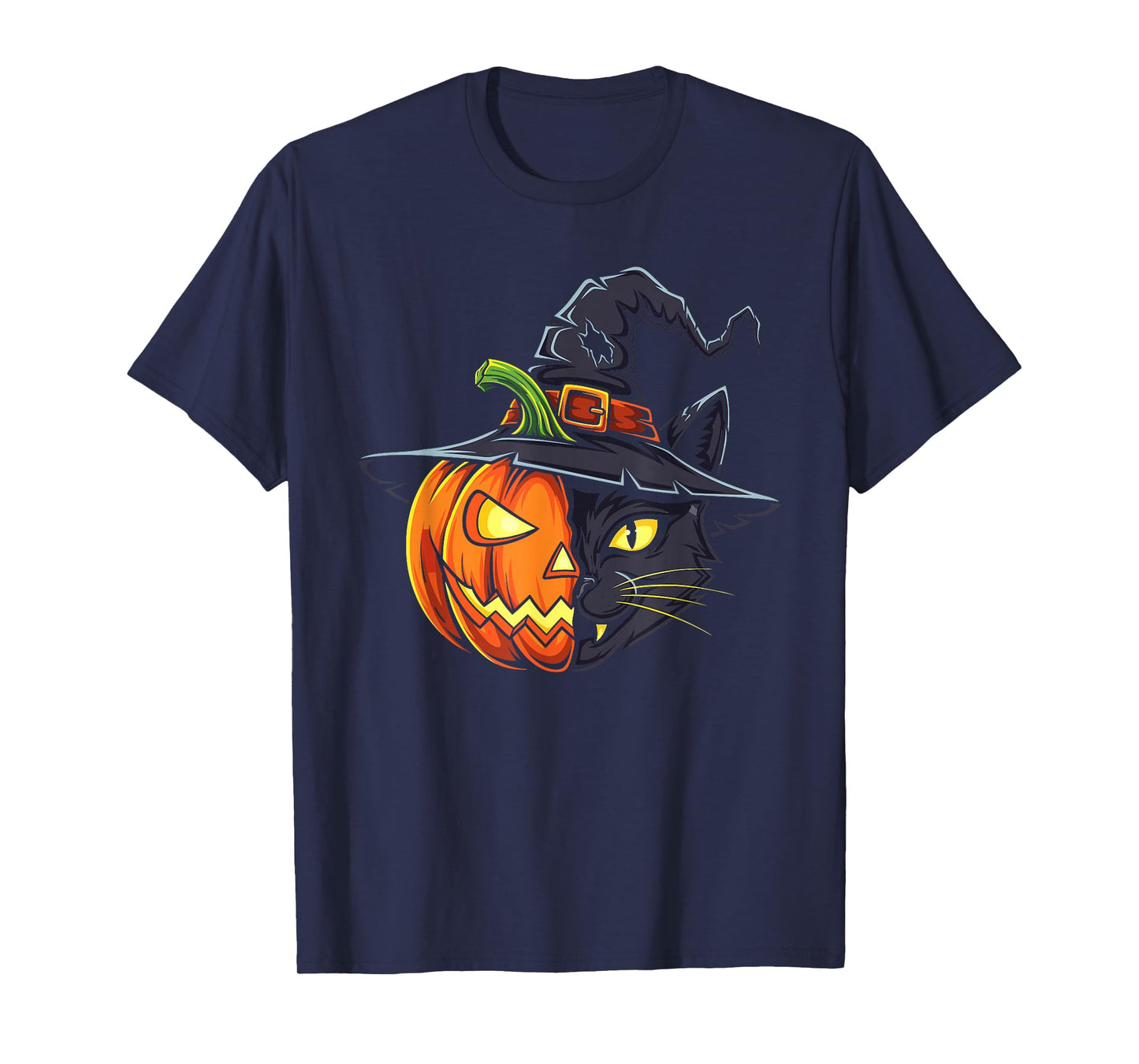 Cat Pumpkin Jack O Lantern Halloween Kids Mens Womens T-Shirt