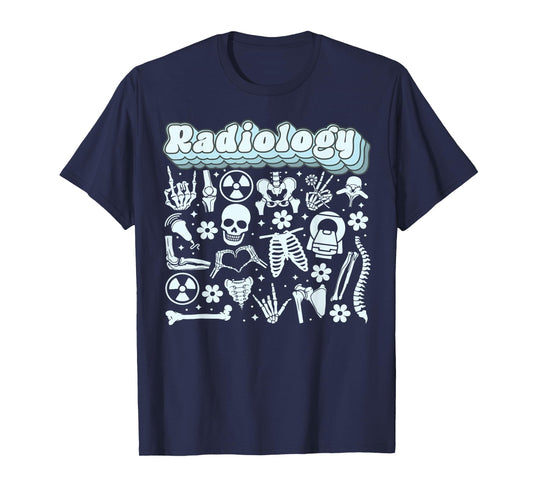 Retro Radiology X-ray Rad Tech Skeleton MRI Tech Graduation T-Shirt