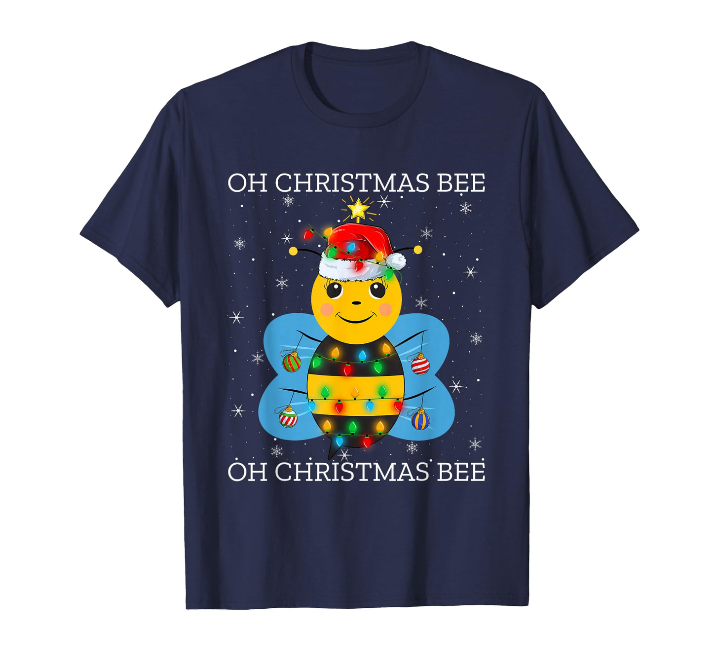 Bumble Bee Christmas Tree Funny Santa Bees Boys Girls Xmas T-Shirt