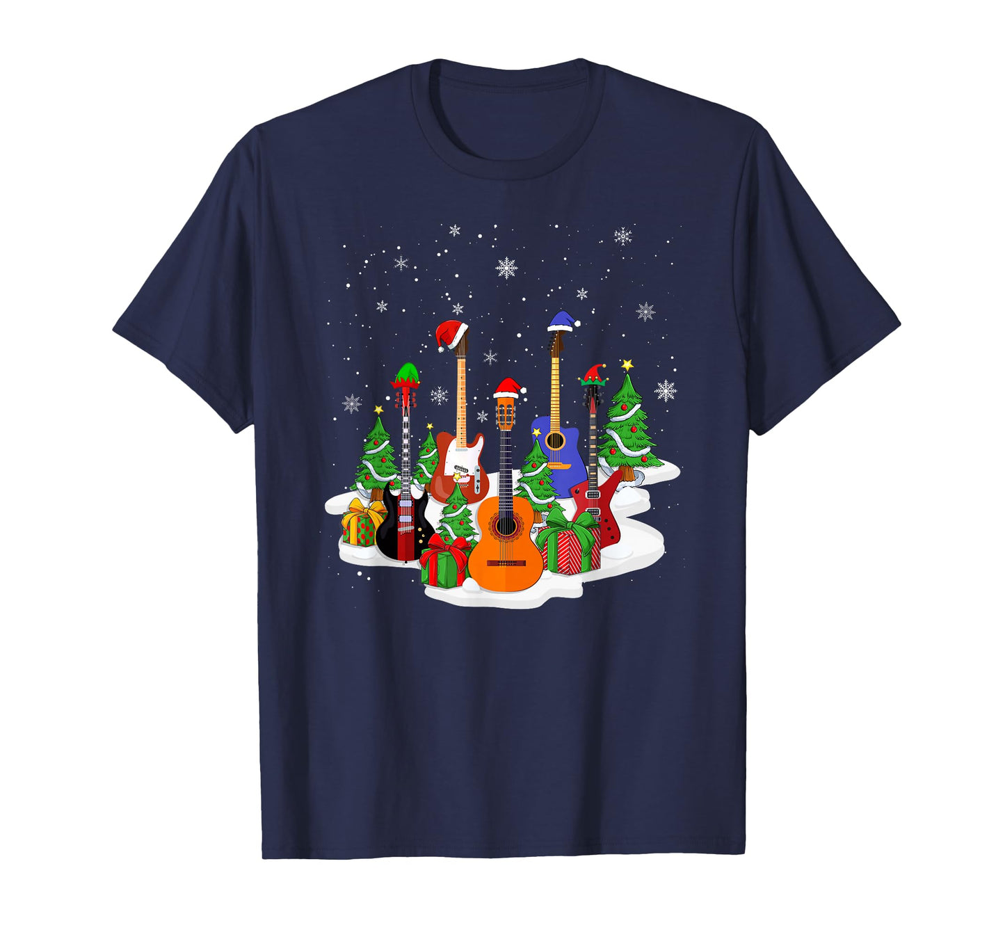 Guitar Christmas Decor Musical Guitar Lovers Guitarist Xmas T-Shirt