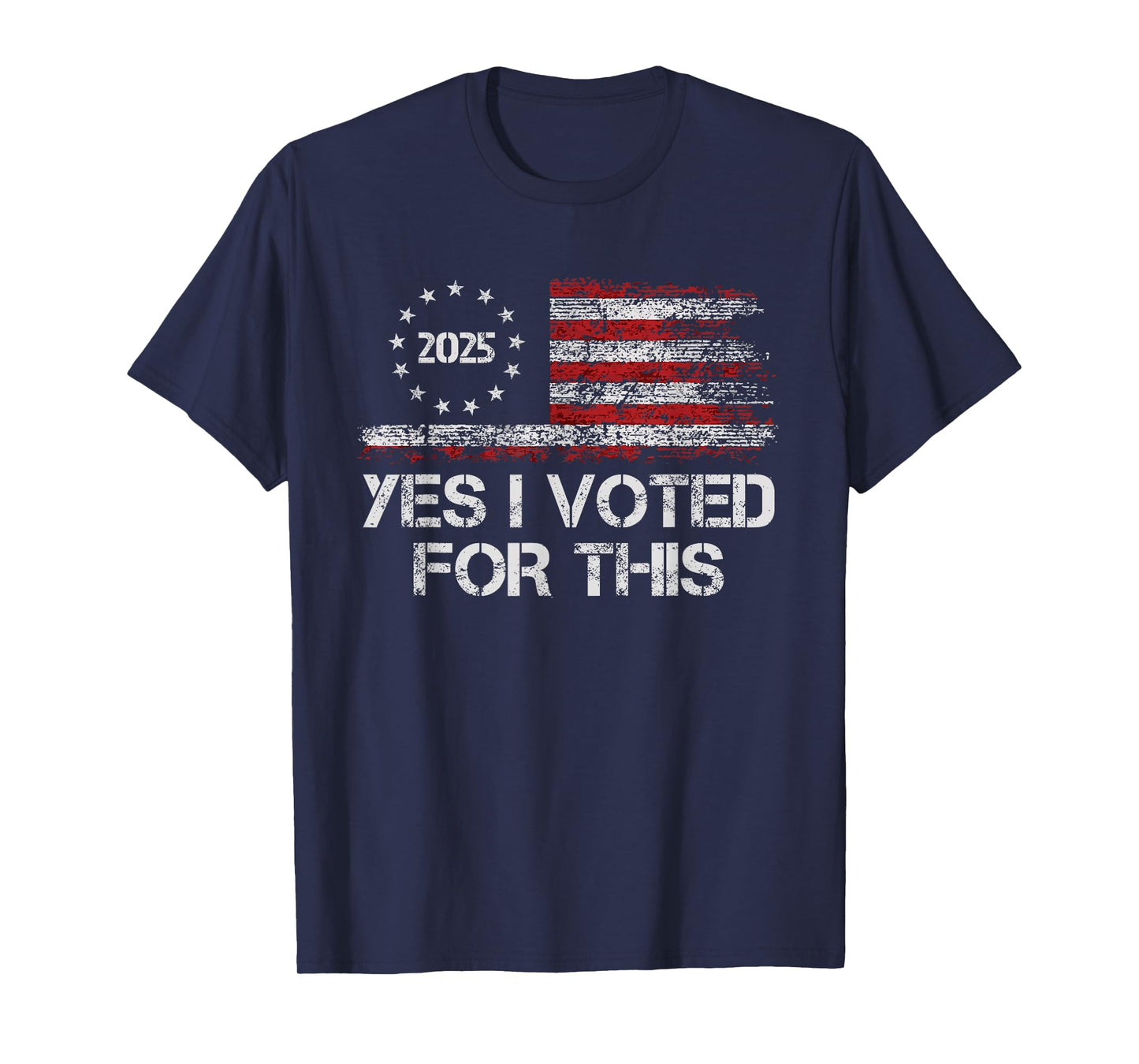 Yes I Voted For This Retro Vintage American Flag T-Shirt