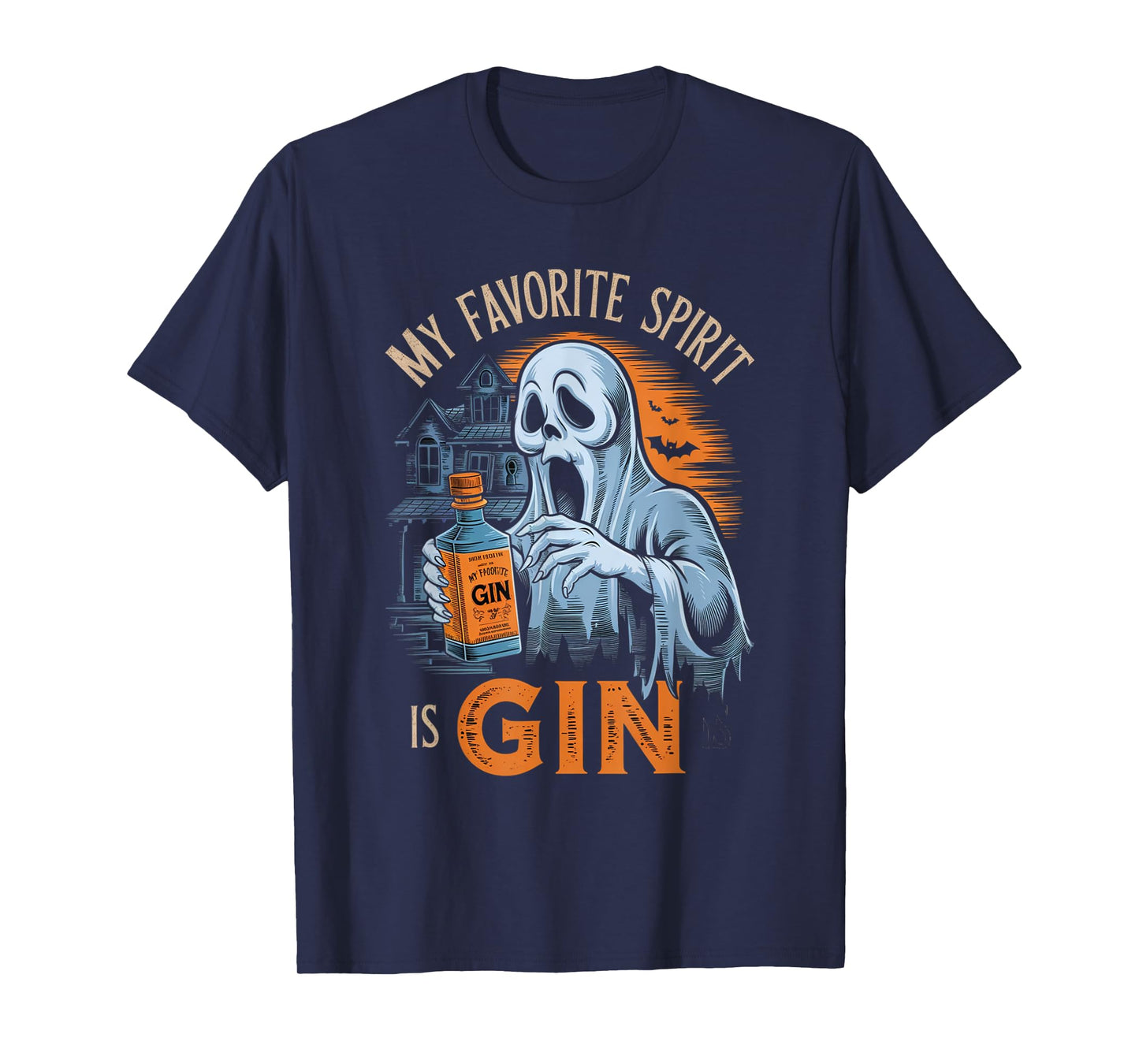 My Favorite Spirit Is Gin Ghost Halloween Gin T-Shirt