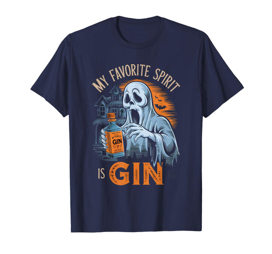 My Favorite Spirit Is Gin Ghost Halloween Gin T-Shirt