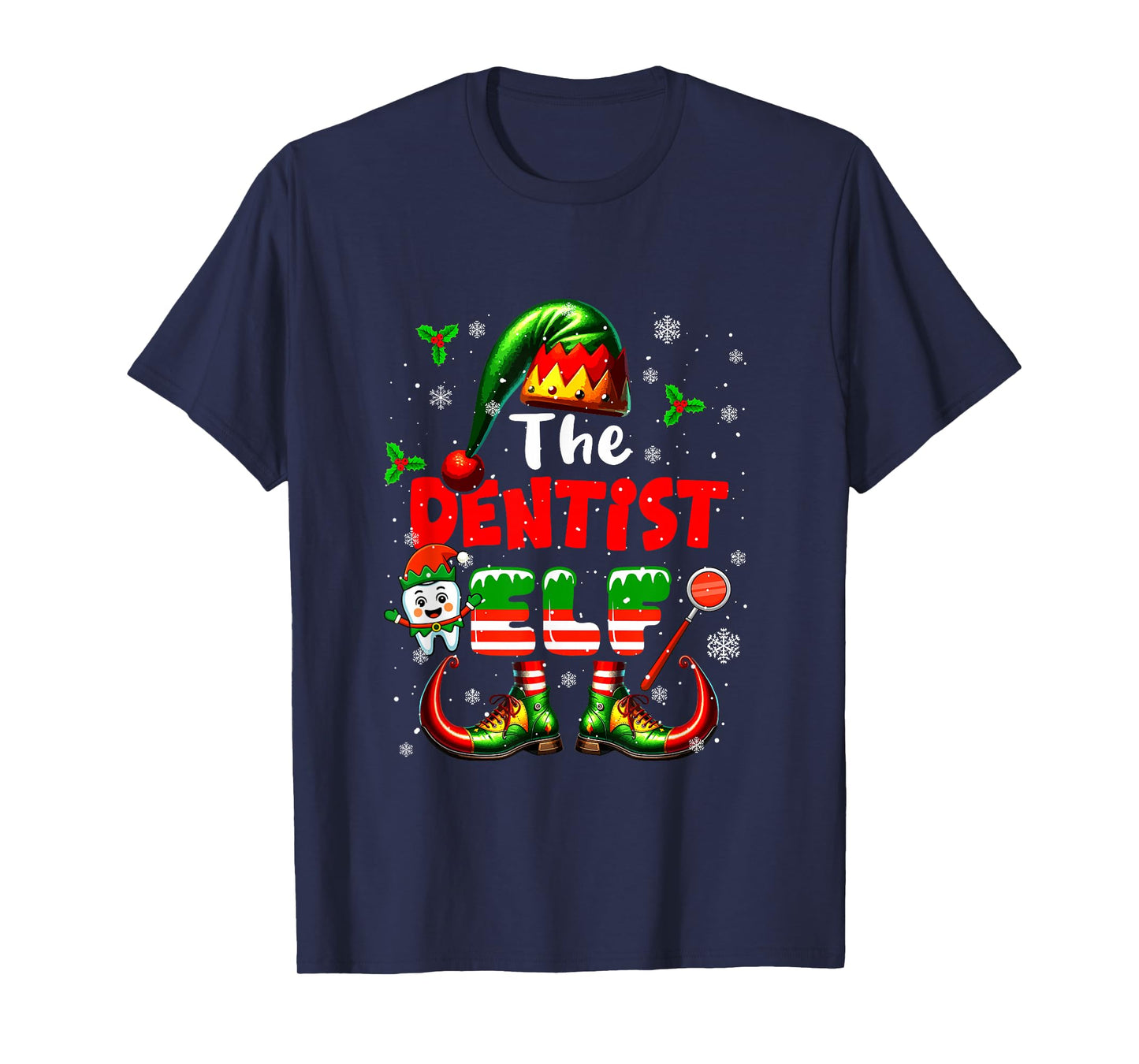 The Dentist Elf Christmas Funny Job Team Matching Parties T-Shirt