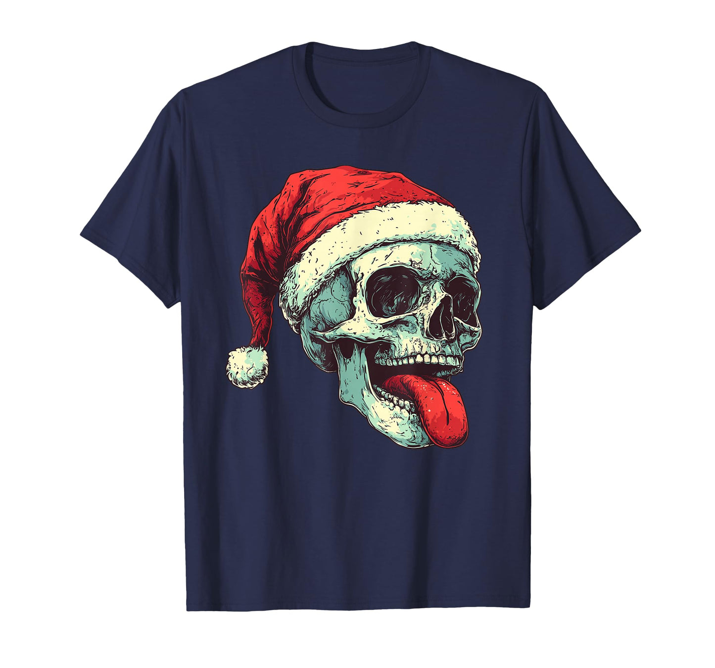 Christmas Badass Skull, Santa Claus, Music, Bones and Santa Claus T-Shirt