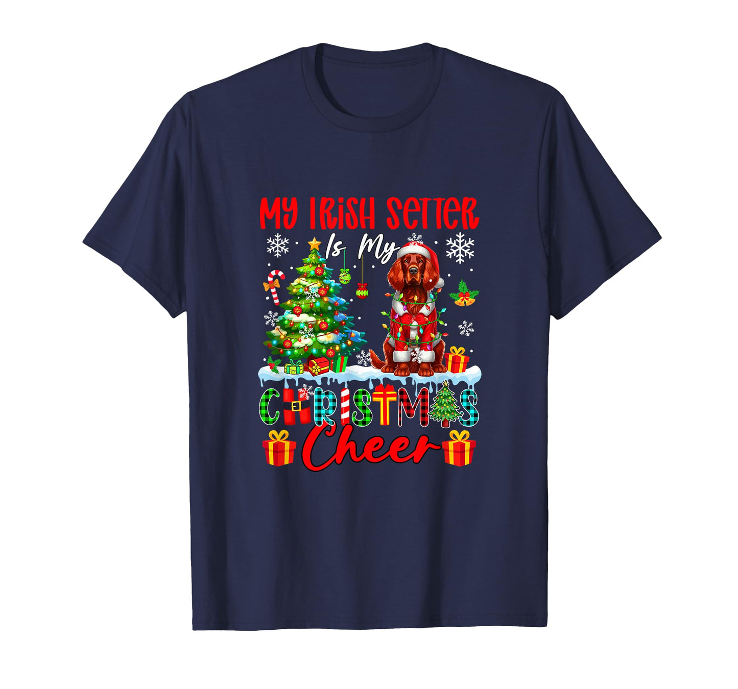 My Irish Setter is My Xmas Cheer Funny Santa Dog Owner Kids T-Shirt