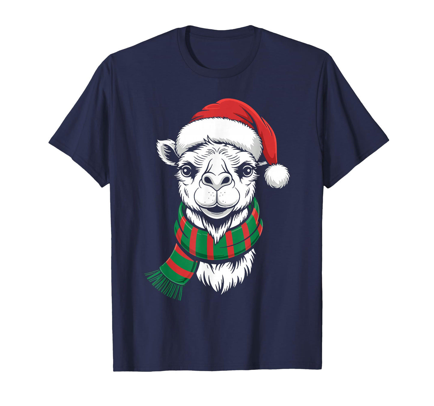 Camel Xmas Santa Hat Scarf Christmas Costume T-Shirt