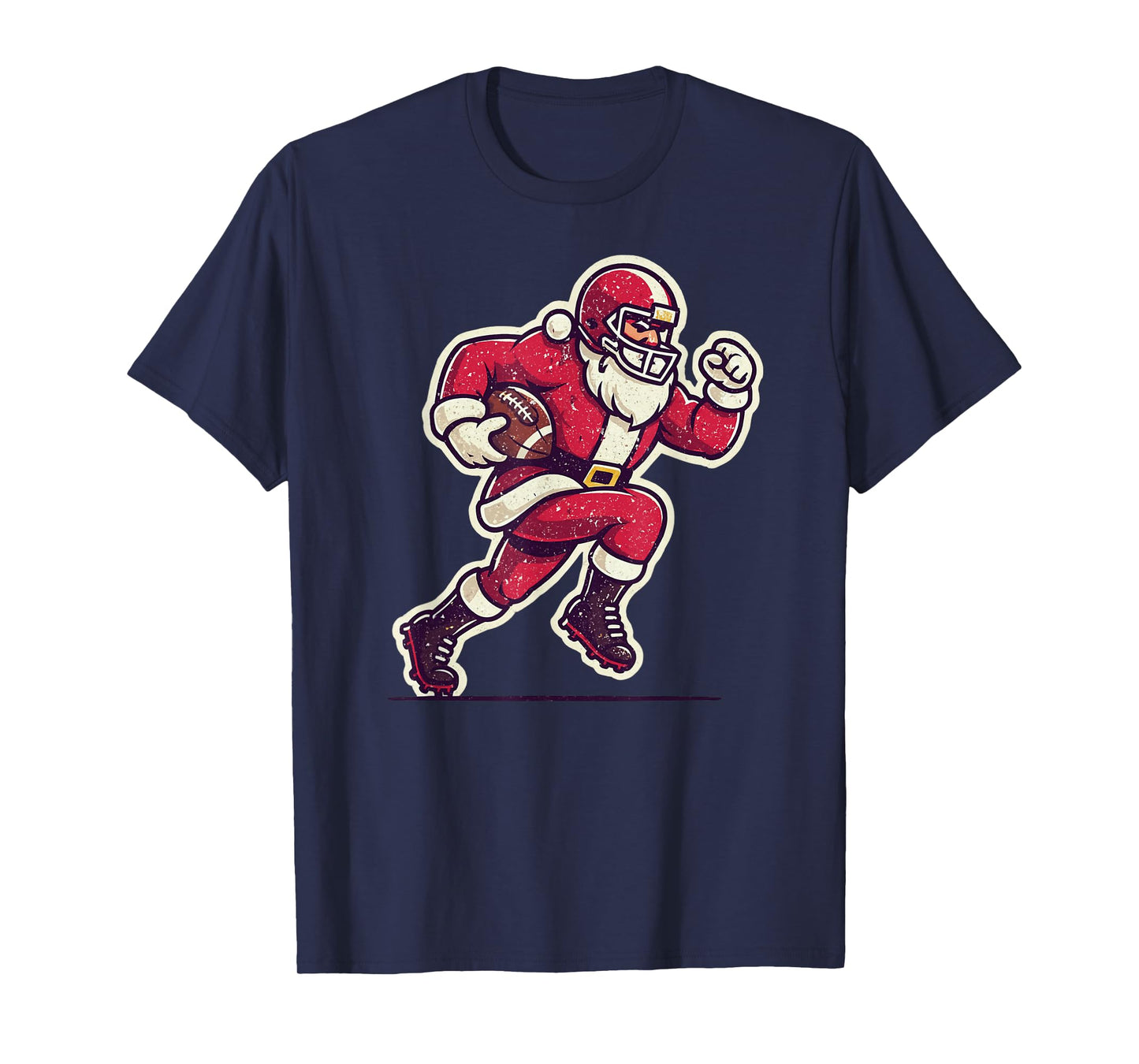 Santa Claus Playing American Football Xmas Holiday Christmas T-Shirt