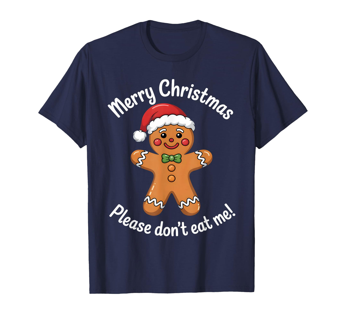Funny Christmas Gingerbread Man Santa Hat for Kids T-Shirt