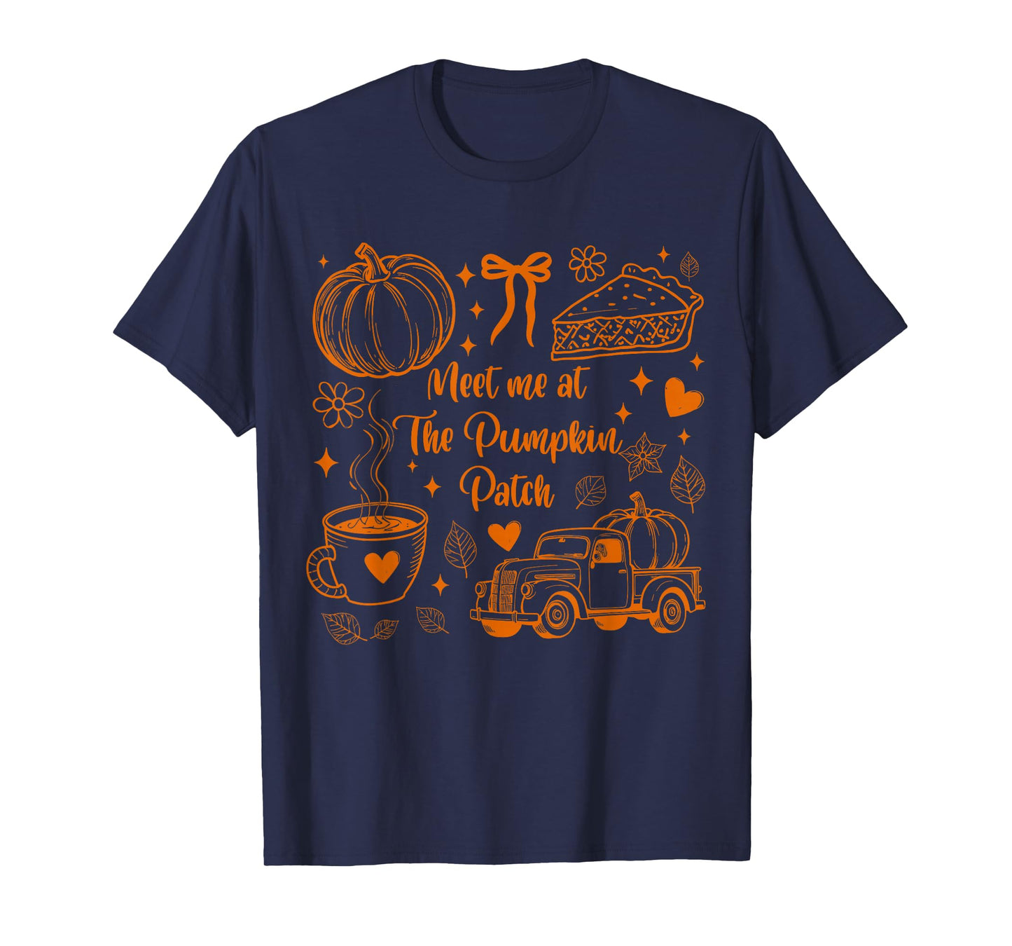 Meet Me at The Pumpkin-Patch Coquette Bow Halloween Fall T-Shirt
