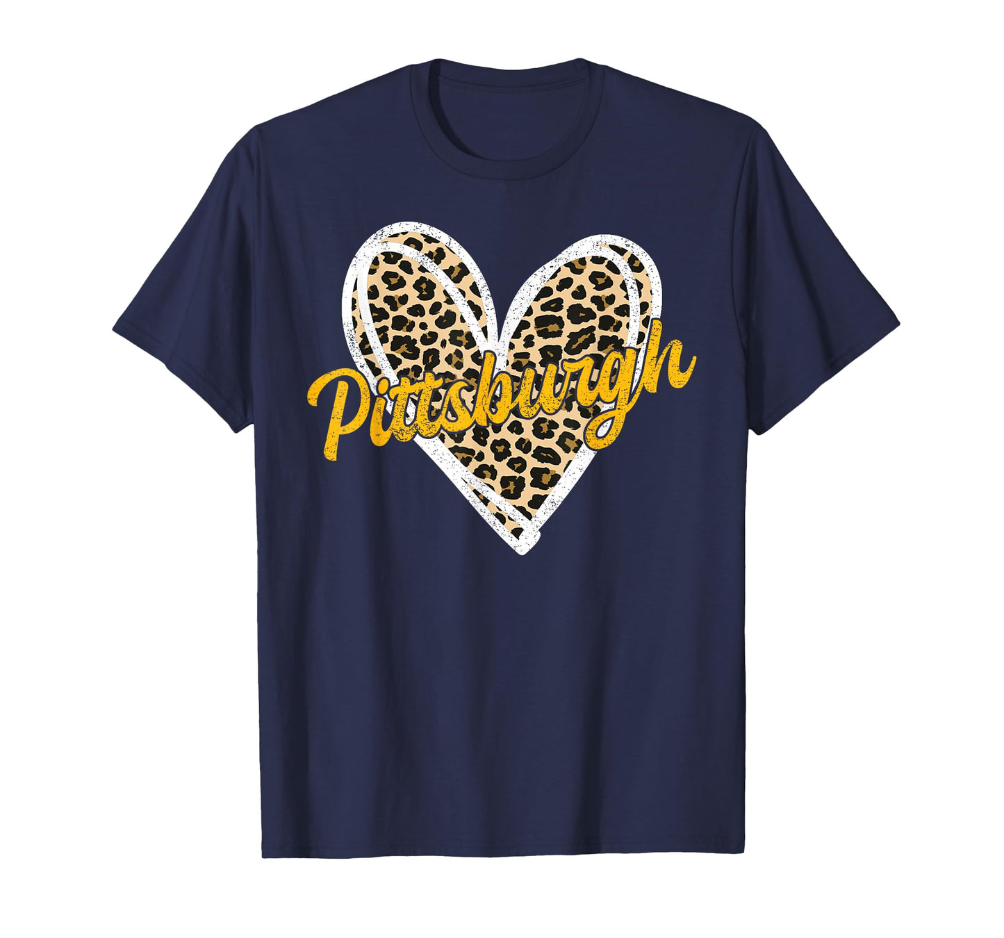 Pittsburgh Heart Leopard Woman Girl Women Kids T-Shirt