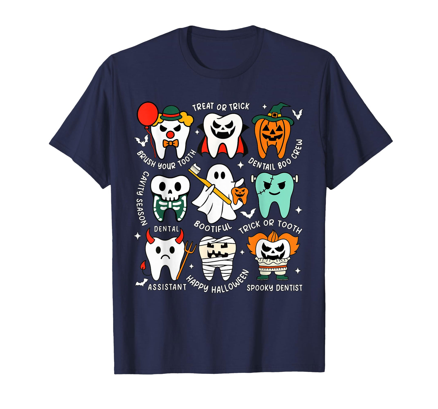 Halloween Dental Boo Crew Dentist Costume Teeth Women Men T-Shirt