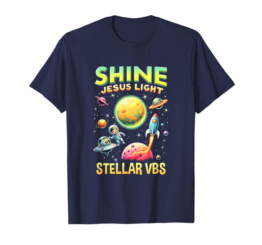 Stellar Space School Camp Christian VBS 2025 Vacation T-Shirt