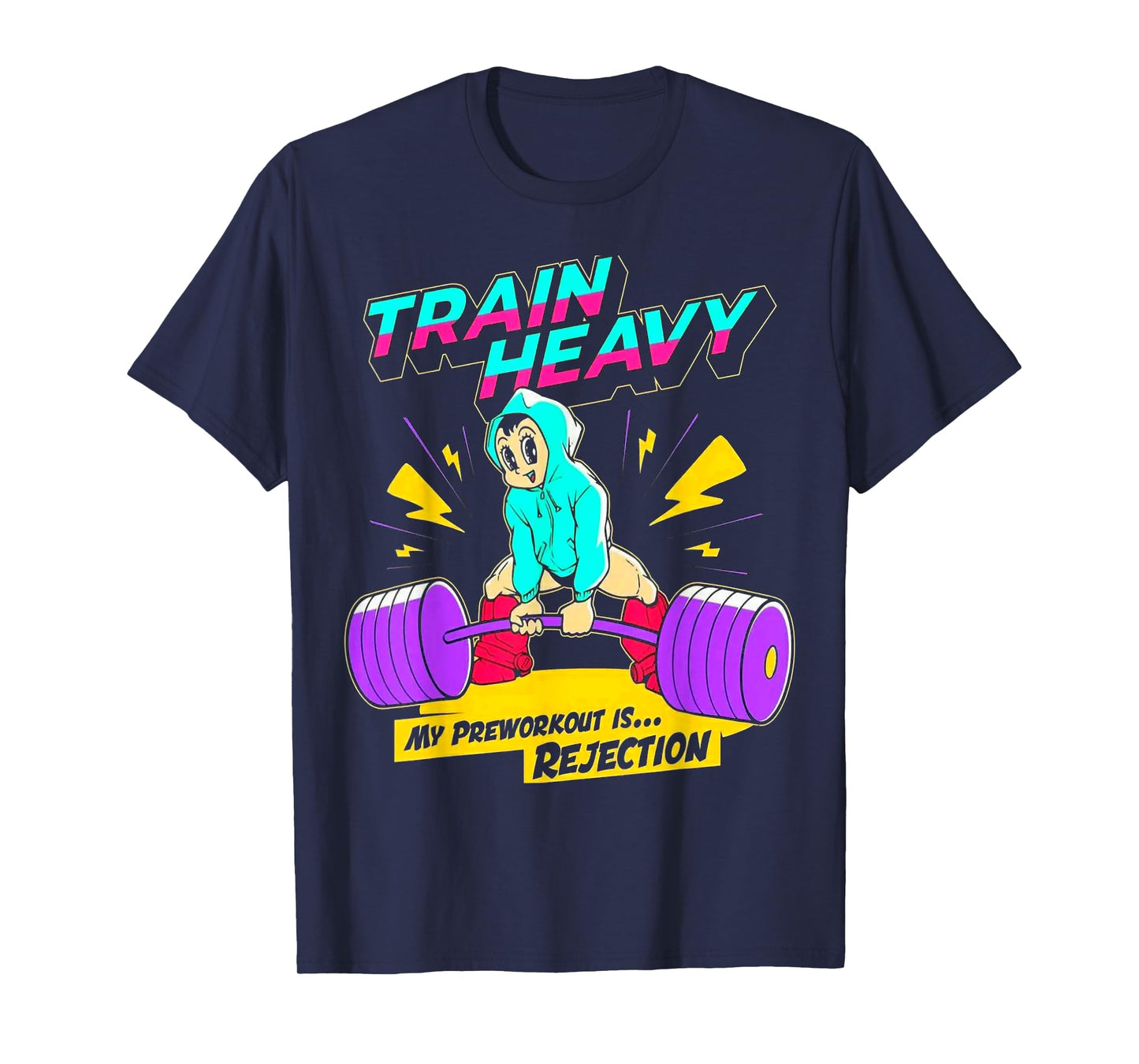 Train Heavy My Pre-Workout Is Rejection Gym Bodybuilding T-Shirt