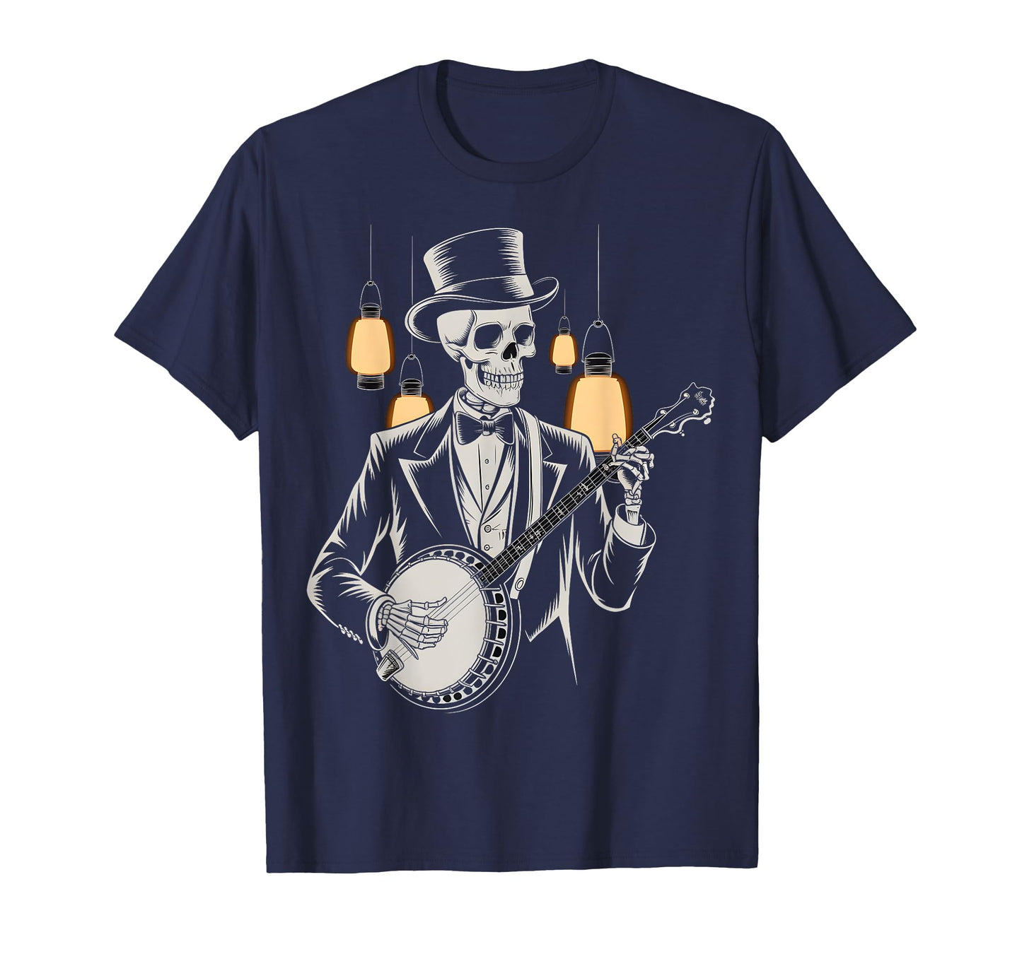 Skeleton Banjo Player Vintage T-Shirt