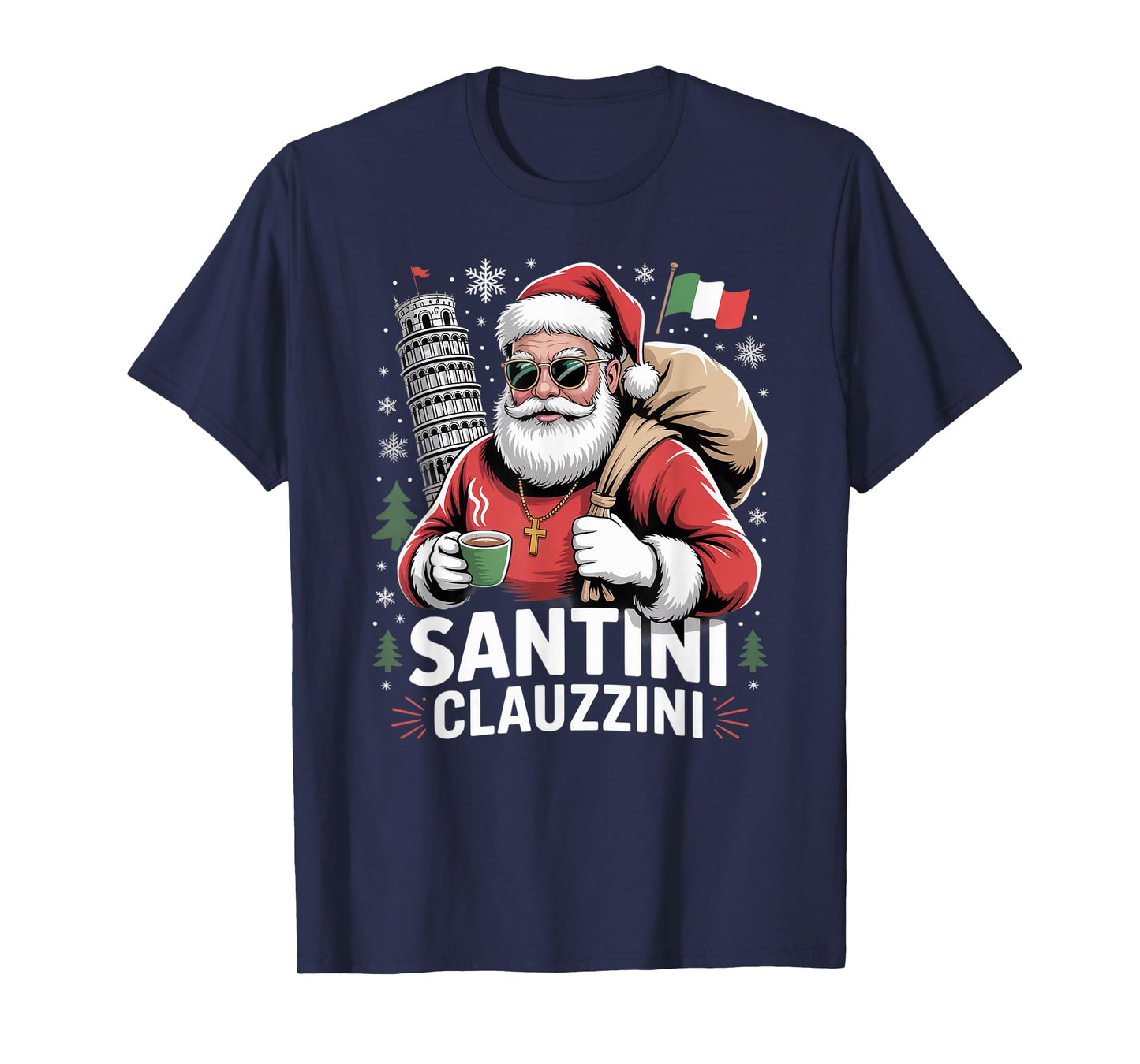 Italian Brainrot Christmas Santini Clauzzini Funny Santa T-Shirt