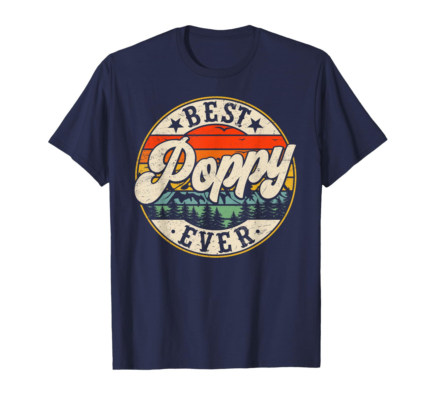 Vintage Best Poppy Ever Father's Day Grandpa Men T-Shirt