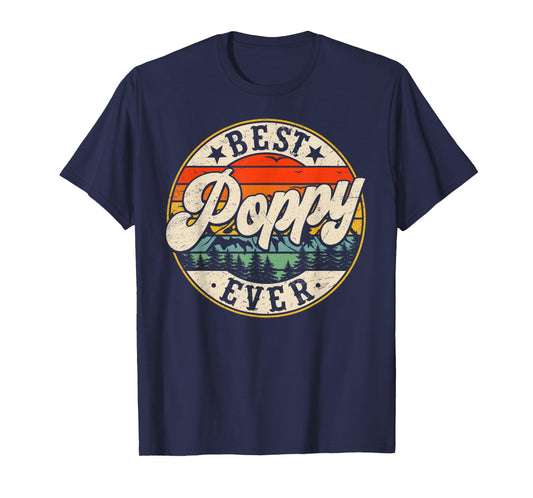 Vintage Best Poppy Ever Father's Day Grandpa Men T-Shirt