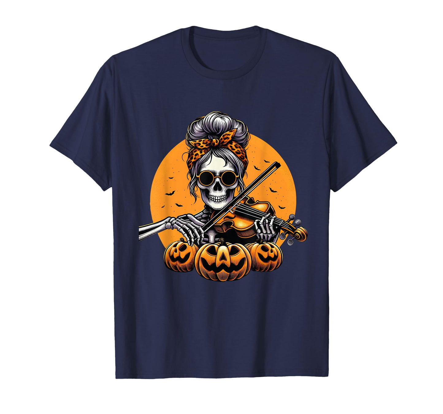 Skeleton Violin Player Halloween Costume Violinist Musician T-Shirt