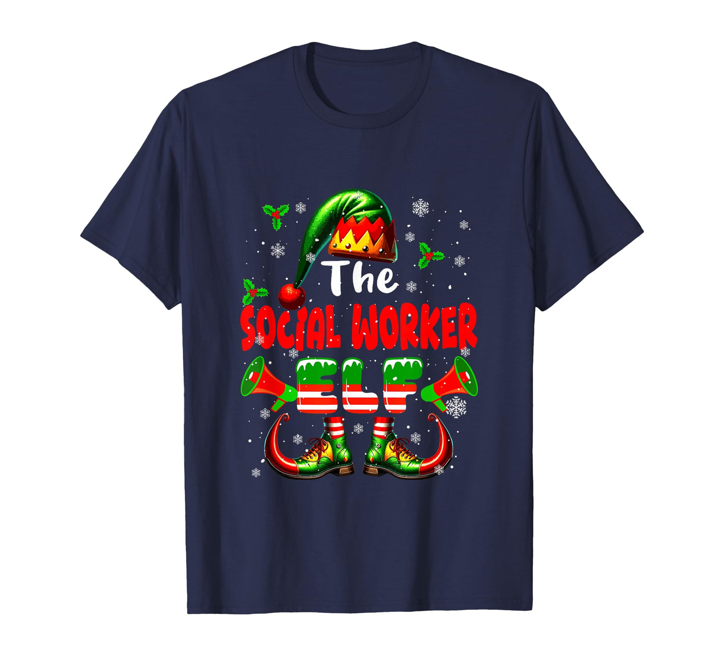The Social Worker Elf Christmas Job Team Matching Parties T-Shirt