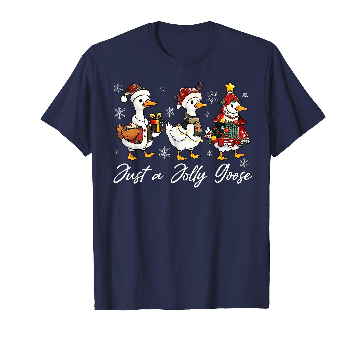 Just a Jolly Goose Christmas Santa Reindeer Xmas Holiday T-Shirt