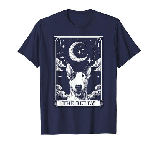 Tarot Card Vintage Crescent Moon Bull Terrier Bully Dog Mom T-Shirt