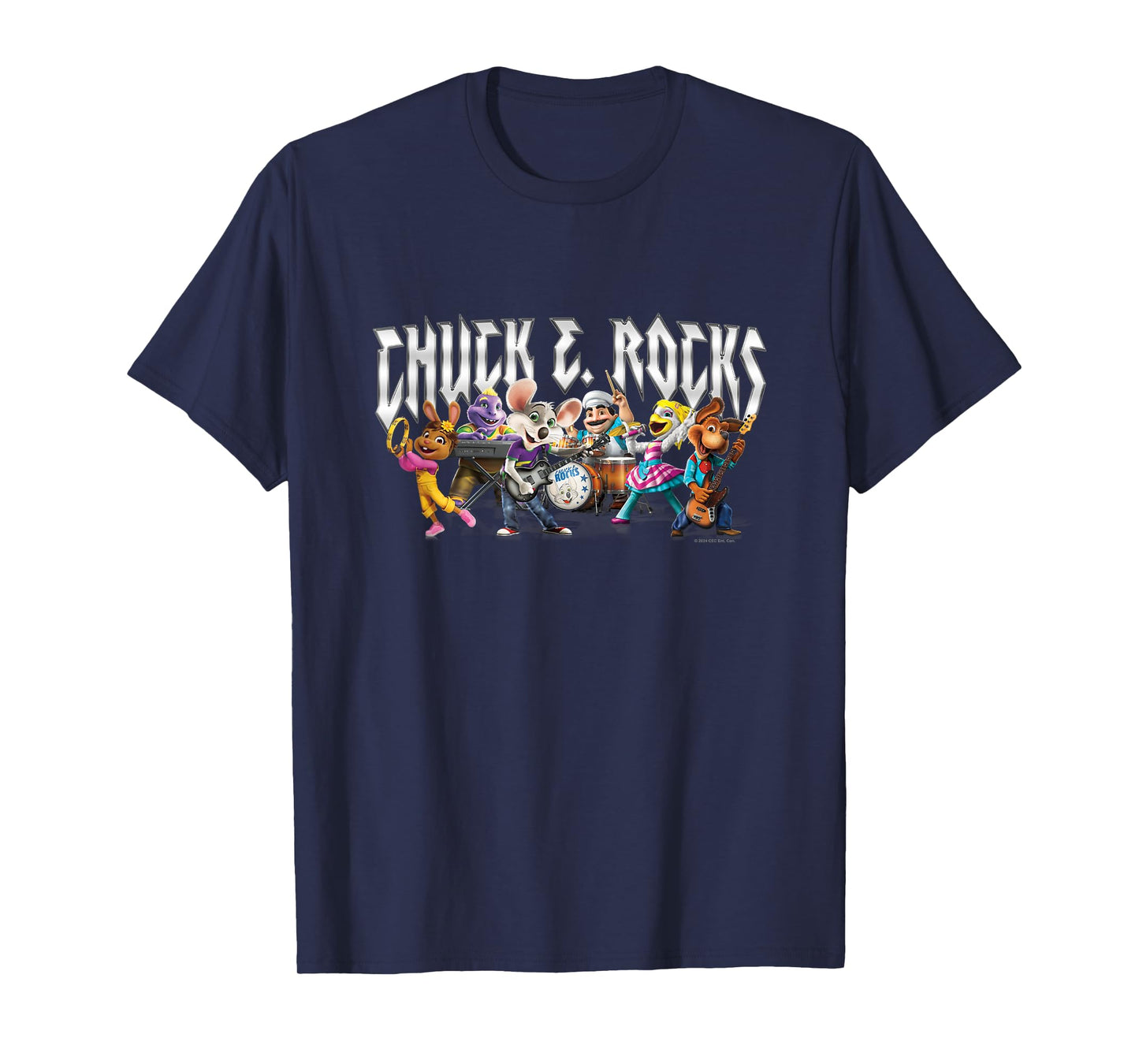 Chuck E. Cheese Chuck E. Rock Band Group Shot Chest Logo T-Shirt
