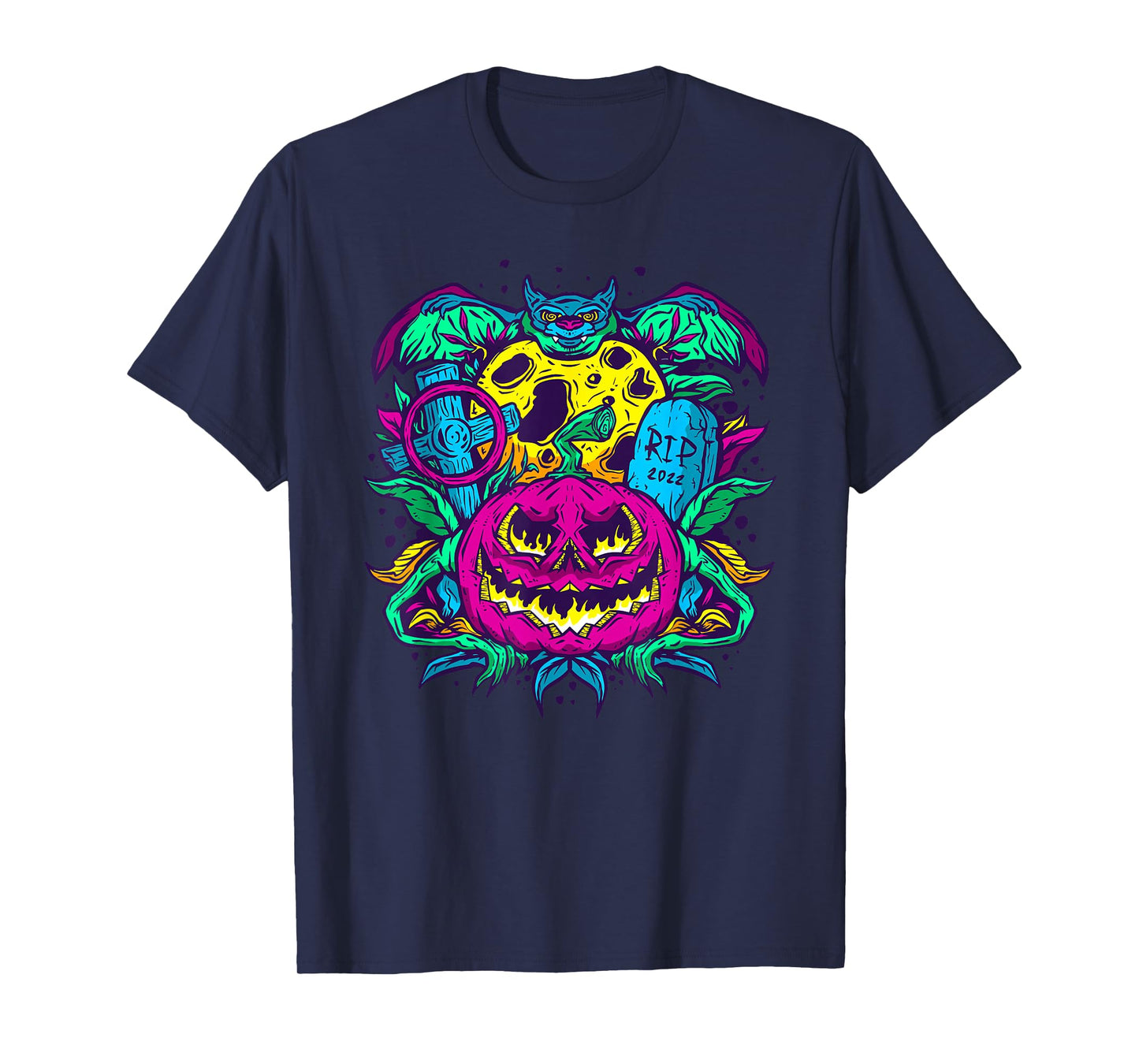 Colorful Jack O Lantern Halloween Pumpkin Trick Or Treat T-Shirt