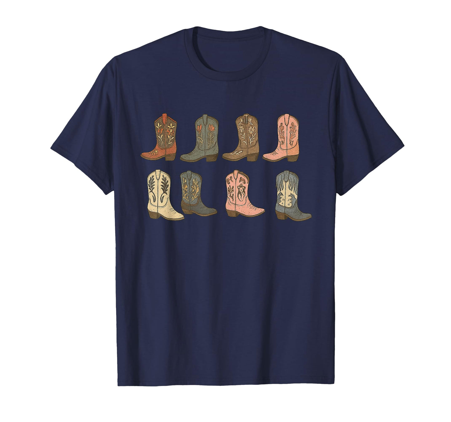Cute Country Cowgirl Boots Cowboy Women Western Vintage T-Shirt