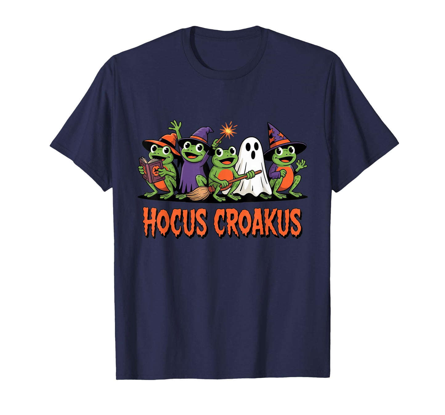 Hocus Croakus Frog Halloween Magic Spell Funny Witch Spooky T-Shirt