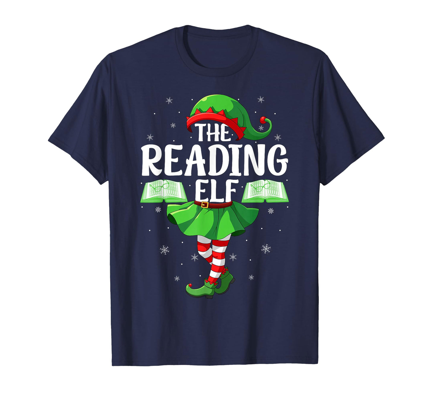 Reading Elf Christmas Family Women Girls Elf Squad Xmas T-Shirt