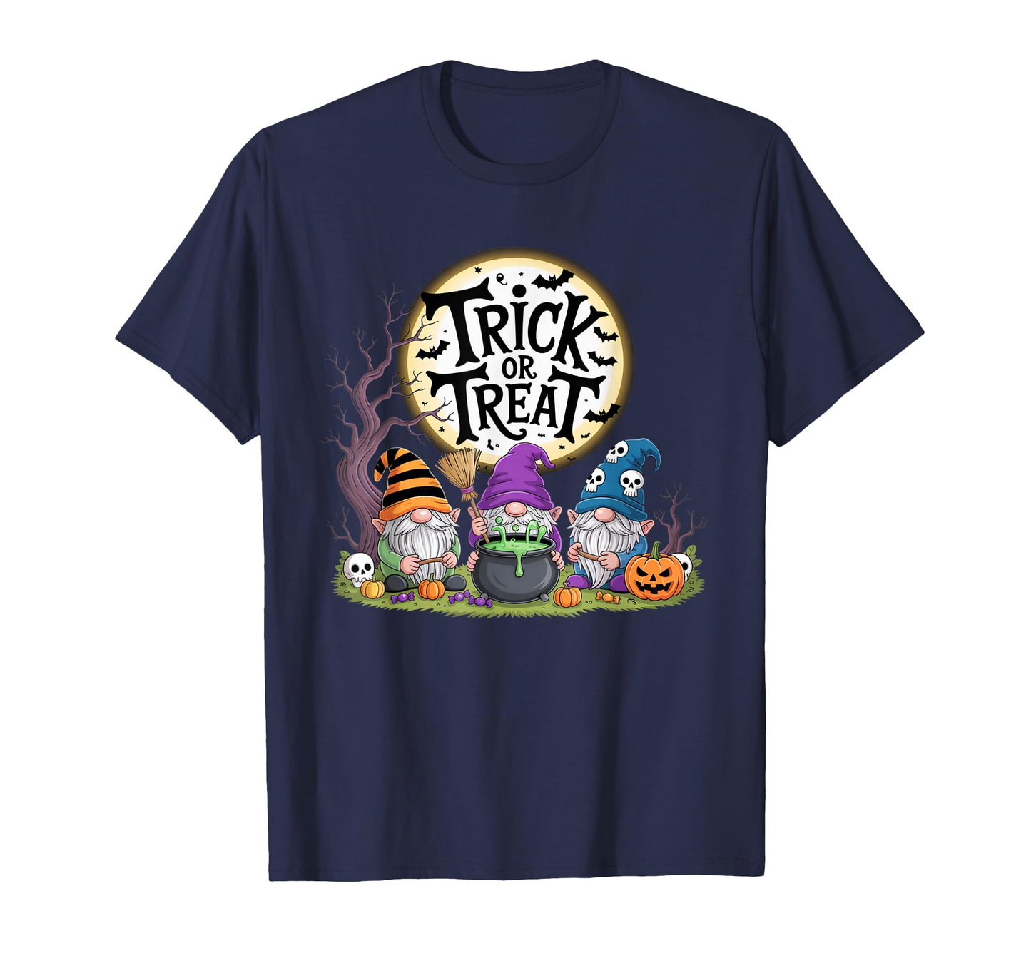 Halloween Cute Gnome Witches Trick or Treat Funny Costumes T-Shirt