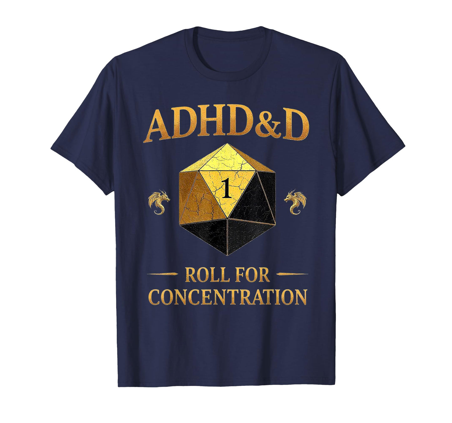 Vintage ADHD&D Roll For Concentration T-Shirt