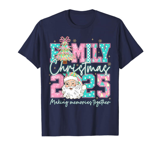 Family Christmas 2025 Santa Holiday Xmas Tree Coquette Bow T-Shirt