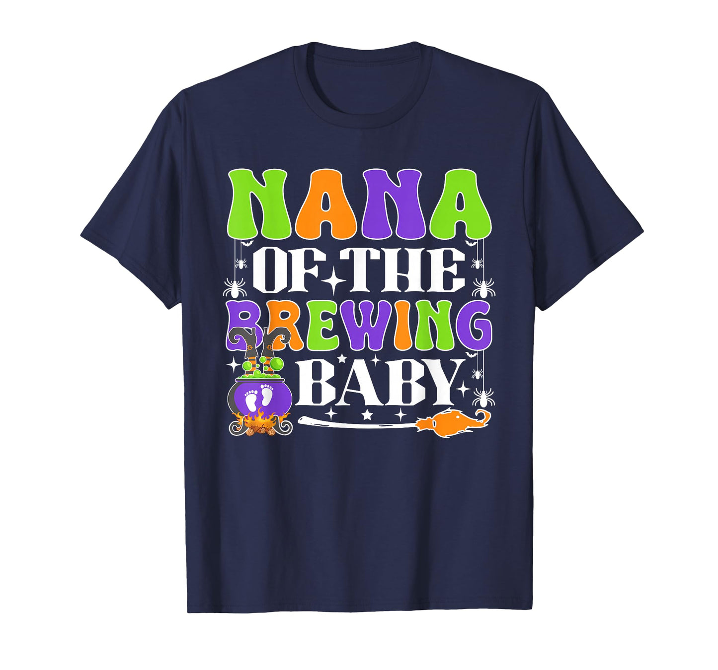 Nana of The Brewing Baby Halloween Witch Baby Shower T-Shirt