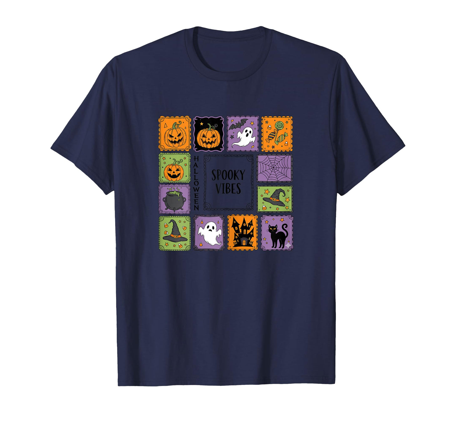 Halloween Pumpkins Ghost Witch Haunted House Cute T-Shirt