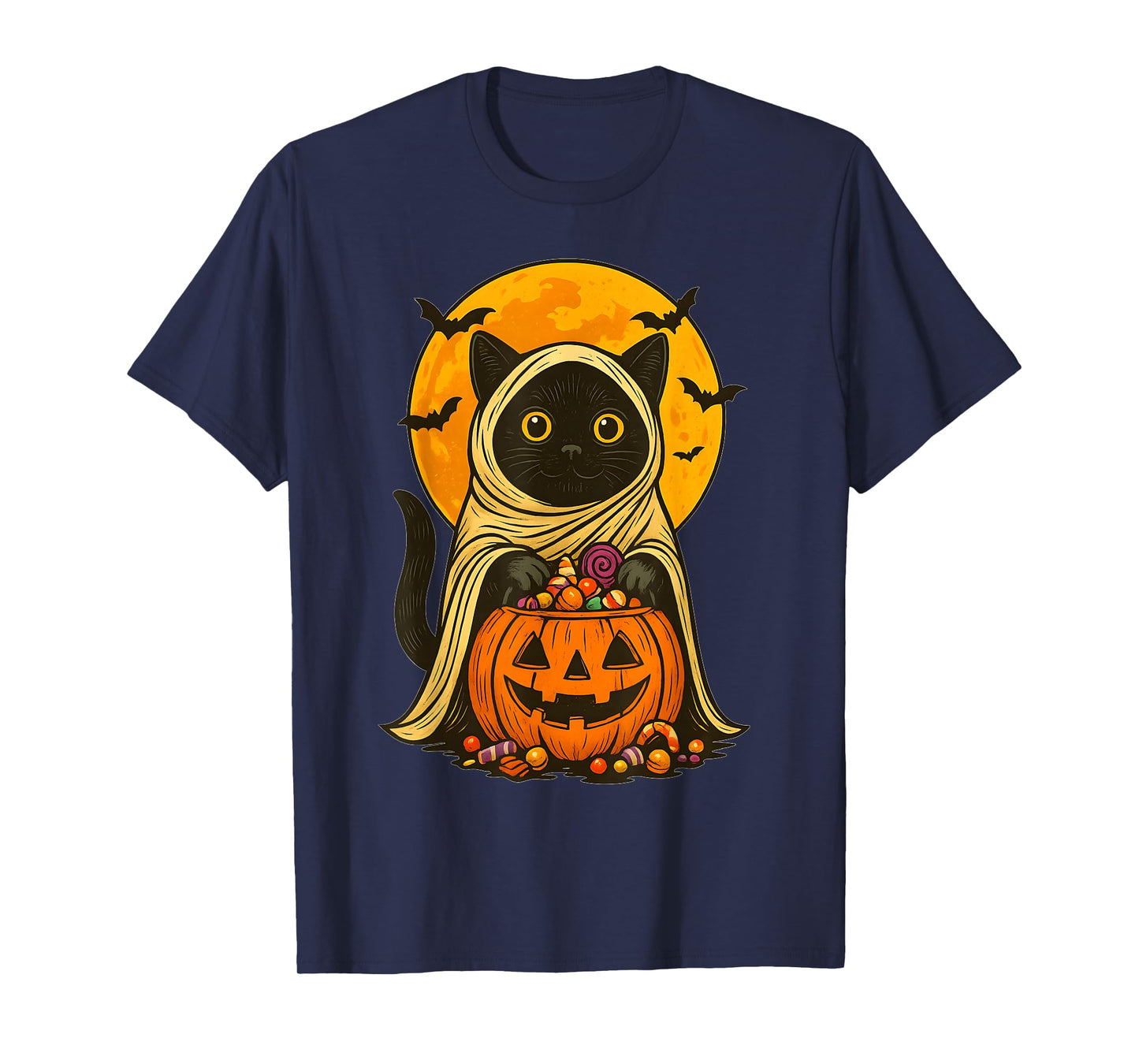 Cat Halloween Spooky Trick or Treat T-Shirt