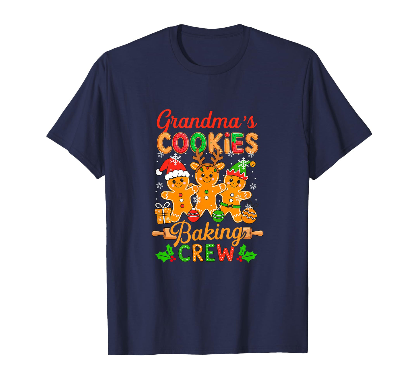Grandma's Xmas Cookie Baking Crew Funny Baker Gingerbreads T-Shirt